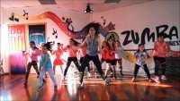 Kids dancing to Zumba in class