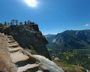 A beautiful picturesque hiking trail high up