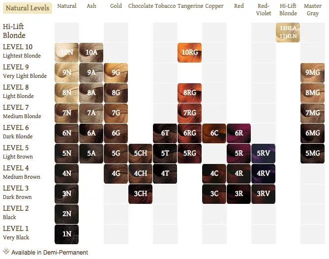 Directions Hair Color Chart