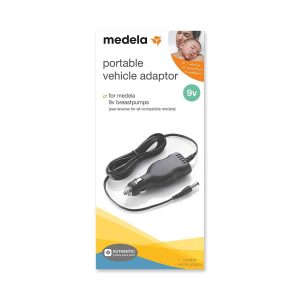 Medela 9 volt vehicle breast pump lighter adaptor, pump on the go, travel pump, mobile charger