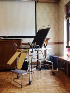 Old school birthing chair from 19th century